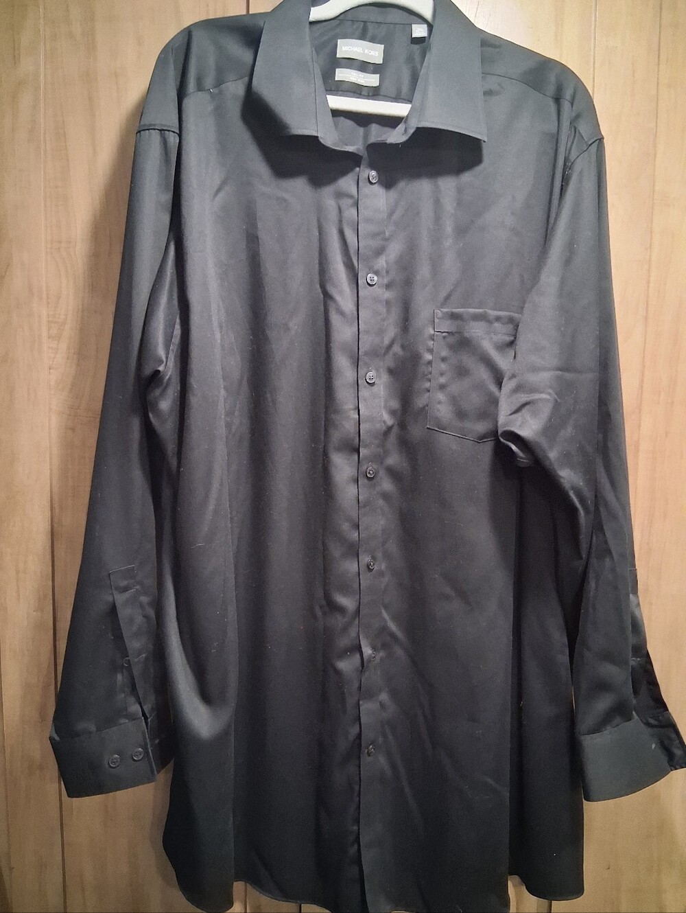 Michael Kors Men's Black Long-Sleeve Dress Shirt